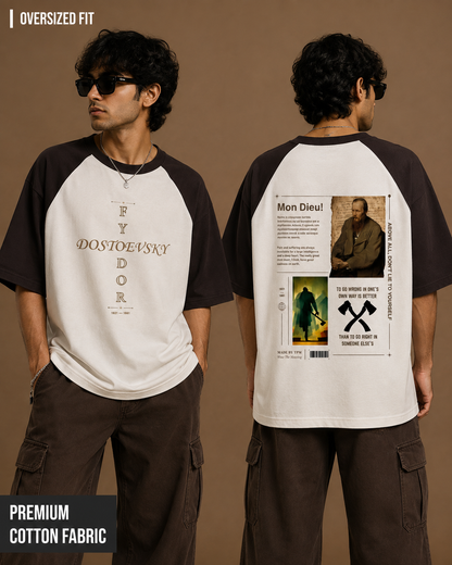 Dostoevsky: Mon Dieu! | Unisex Oversized Raglan Tee
