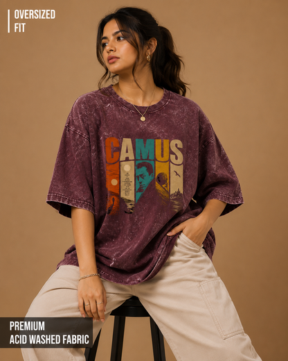 Camus: The Absurdist | Unisex Acid Washed Oversized Tee